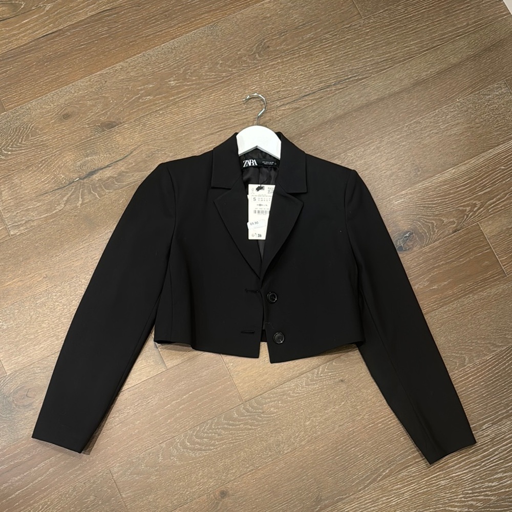 Zara Black Cropped Blazer